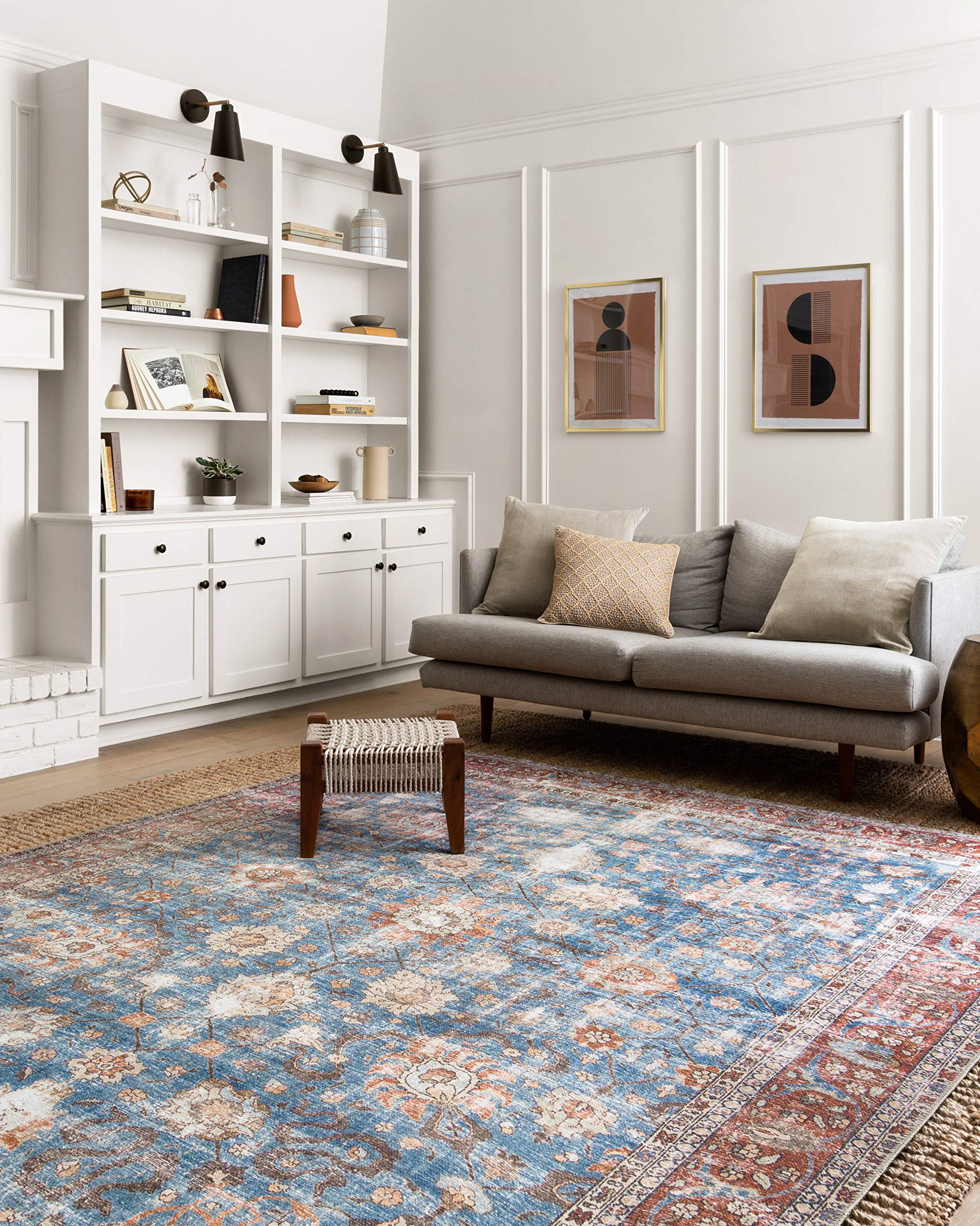 Loloi II Loren Blue/Brick 3-6 x 5-6 Accent Rug