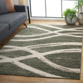 SAFAVIEH Adirondack Collection Area Rug - 51 x 76, Dark Green & Ivory, Modern Wave Design, Non-Shedding & Easy Care, Ideal for