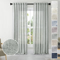 Meetbily 108 Inches Long Greyish Green Linen Textured Semi Sheer Curtains 2 Panels Set, Neutral Back Tab Drapes For Large Window