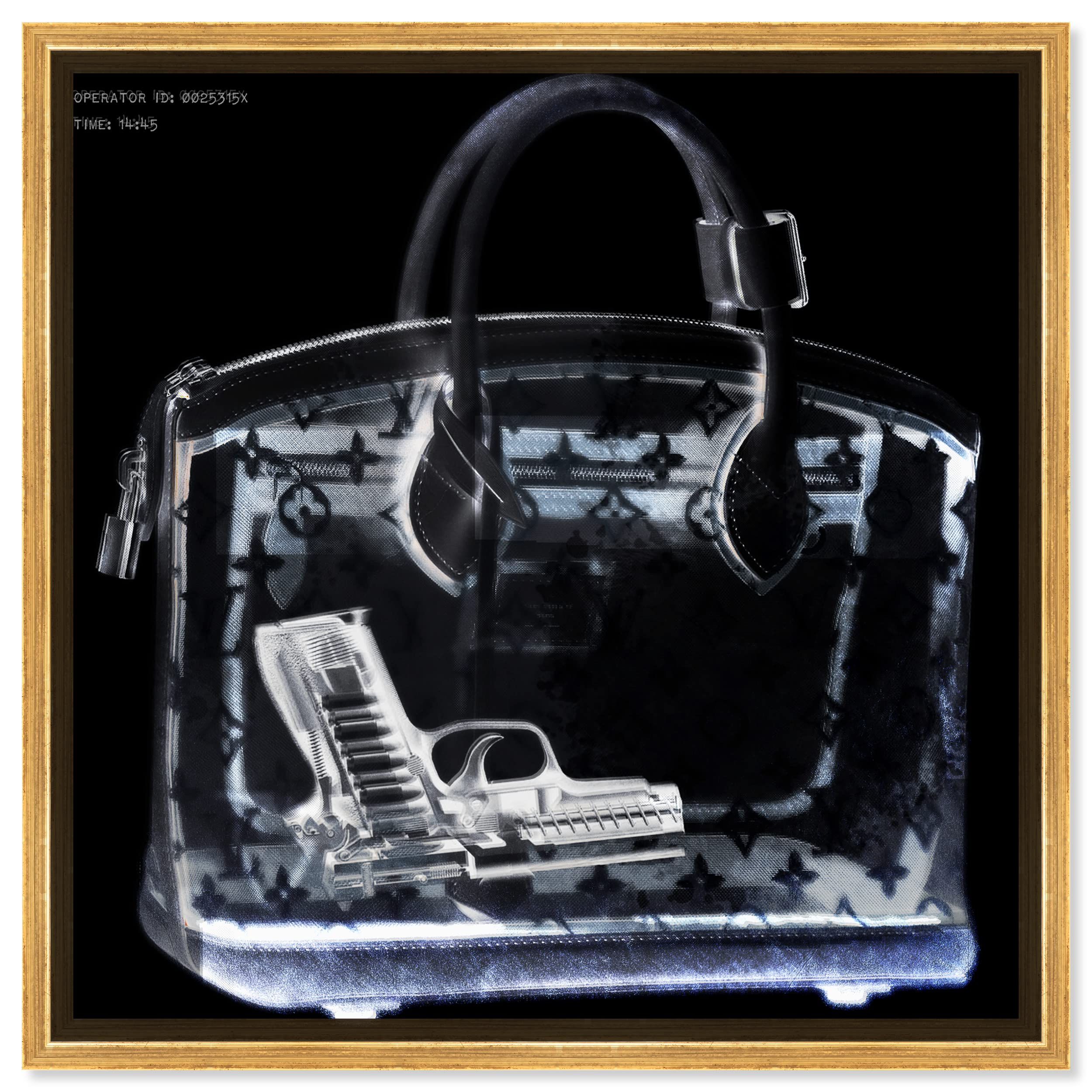 The Oliver Gal Artist Co. Fashion and Glam Wall Art Canvas Prints Couture X Ray Handbags Home D  cor, 30 in x 30 in, Black, Wh