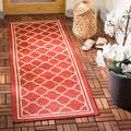 SAFAVIEH Courtyard Collection 23 x 67 Red/Bone CY6918 Trellis Indoor/ Outside Waterproof Easy cleansingPatio Backyard Mudroom 