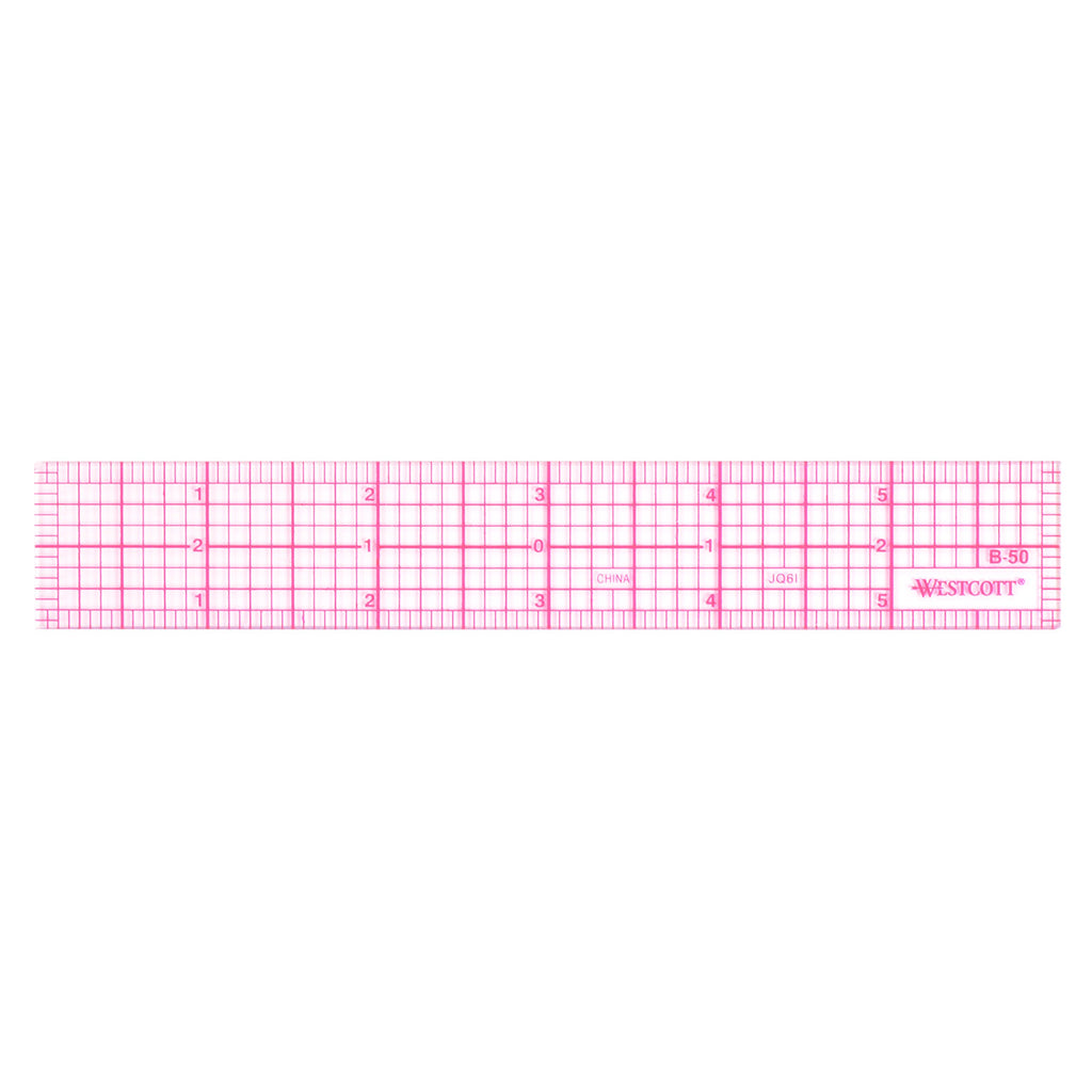 Westcott 8Ths 6-Inch Beveled Transparent Ruler (B-50), Clear
