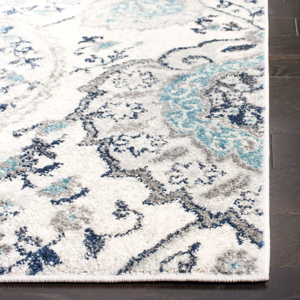 Safavieh Madison Collection Runner Rug - 2'3'' X 20', Cream & Light Grey, Boho Chic Glam Paisley Design, Non-Shedding & Easy Car