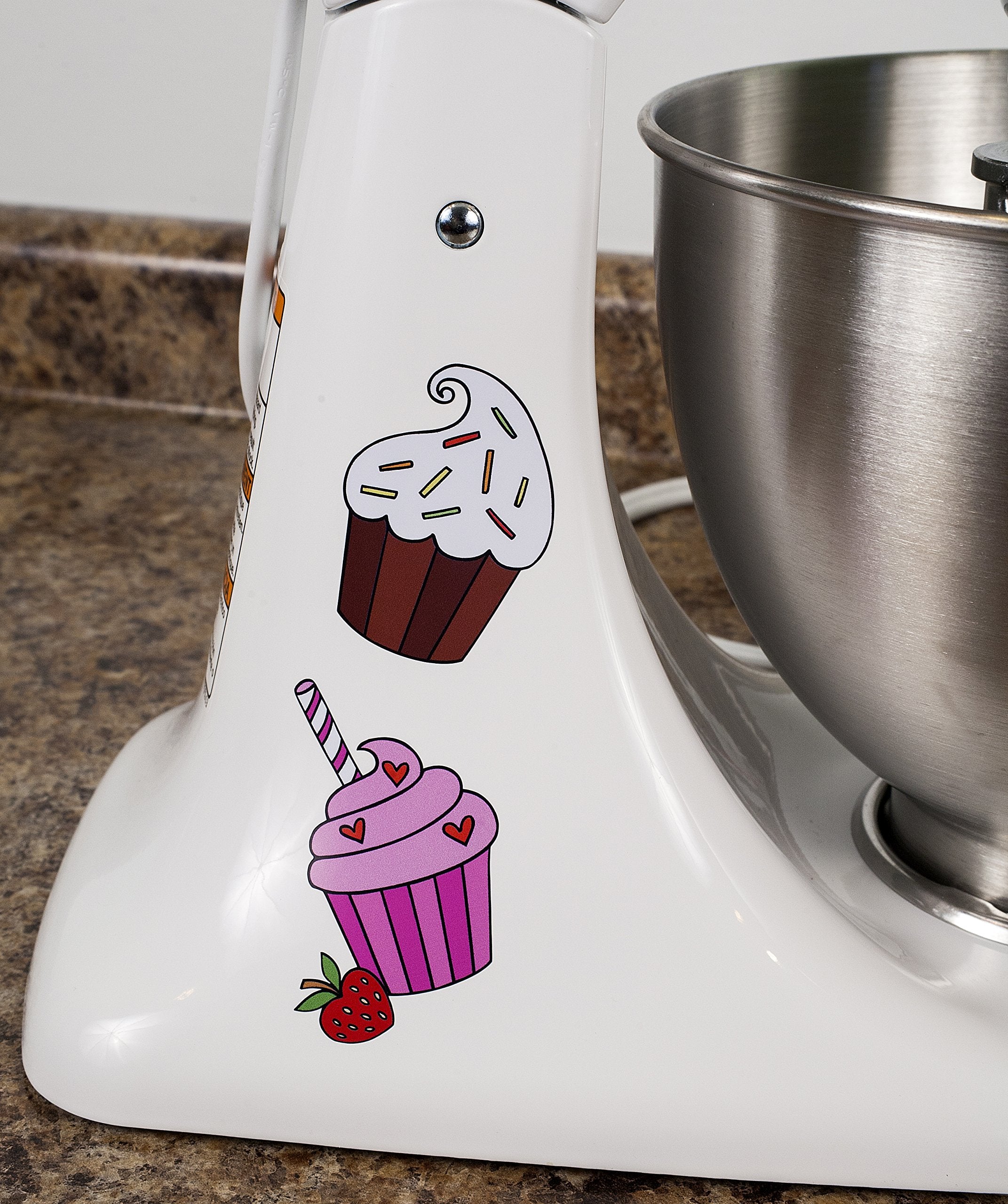 Colorful Cupcakes Vinyl Decals For Kitchen Mixers Stickers