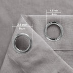 Dwcn Faux Linen Grey Ombre Sheer Curtains - Gradient Semi Voile Grommet Top Window Curtains For Bedroom And Living Room, Set Of
