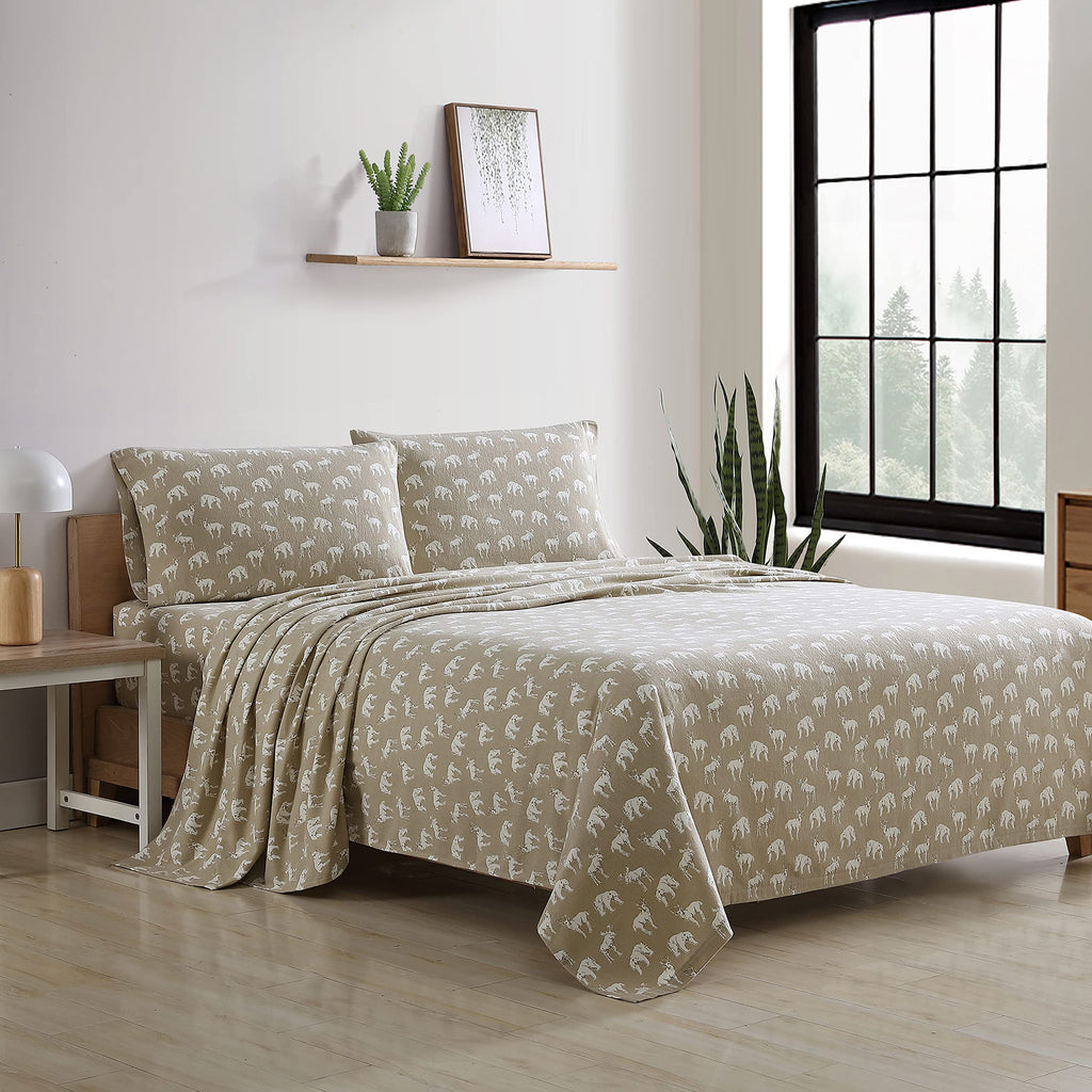 Eddie Bauer - Full Sheets, Cotton Flannel Bedding Set, Brushed For Extra Softness, Cozy Home Decor (Buckhead Ridge, Full)