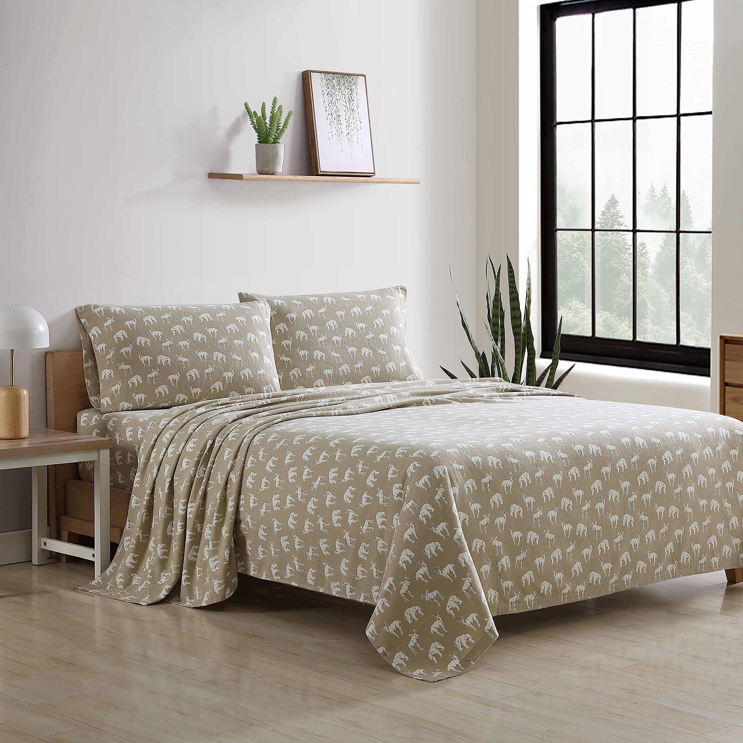 Eddie Bauer - Full Sheets, Cotton Flannel Bedding Set, Brushed For Extra Softness, Cozy Home Decor (Buckhead Ridge, Full)