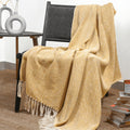 Rajrang Silver Lining Cotton Herringbone Throw Blanket 50 X 60 Inch - Modern Boho Living Room Decor Cozy Warm Bed Throws Soft Lu