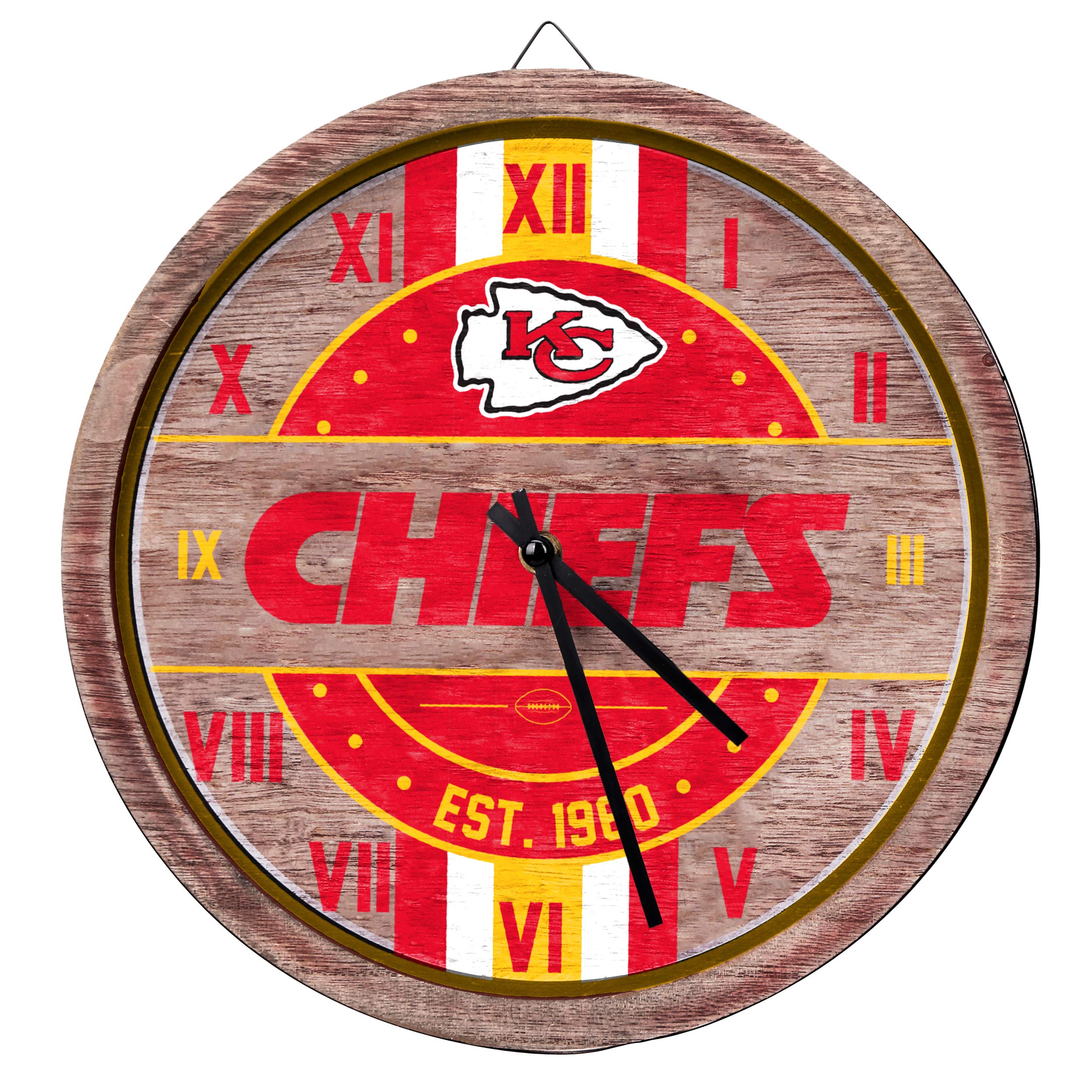 FOCO Kansas City Chiefs NFL Barrel Wall Clock