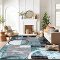 Rugshop Contemporary Abstract Circle Design Soft Area Rug 12' x 15' Gray