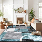 Rugshop Contemporary Abstract Circle Design Soft Area Rug 12' x 15' Gray