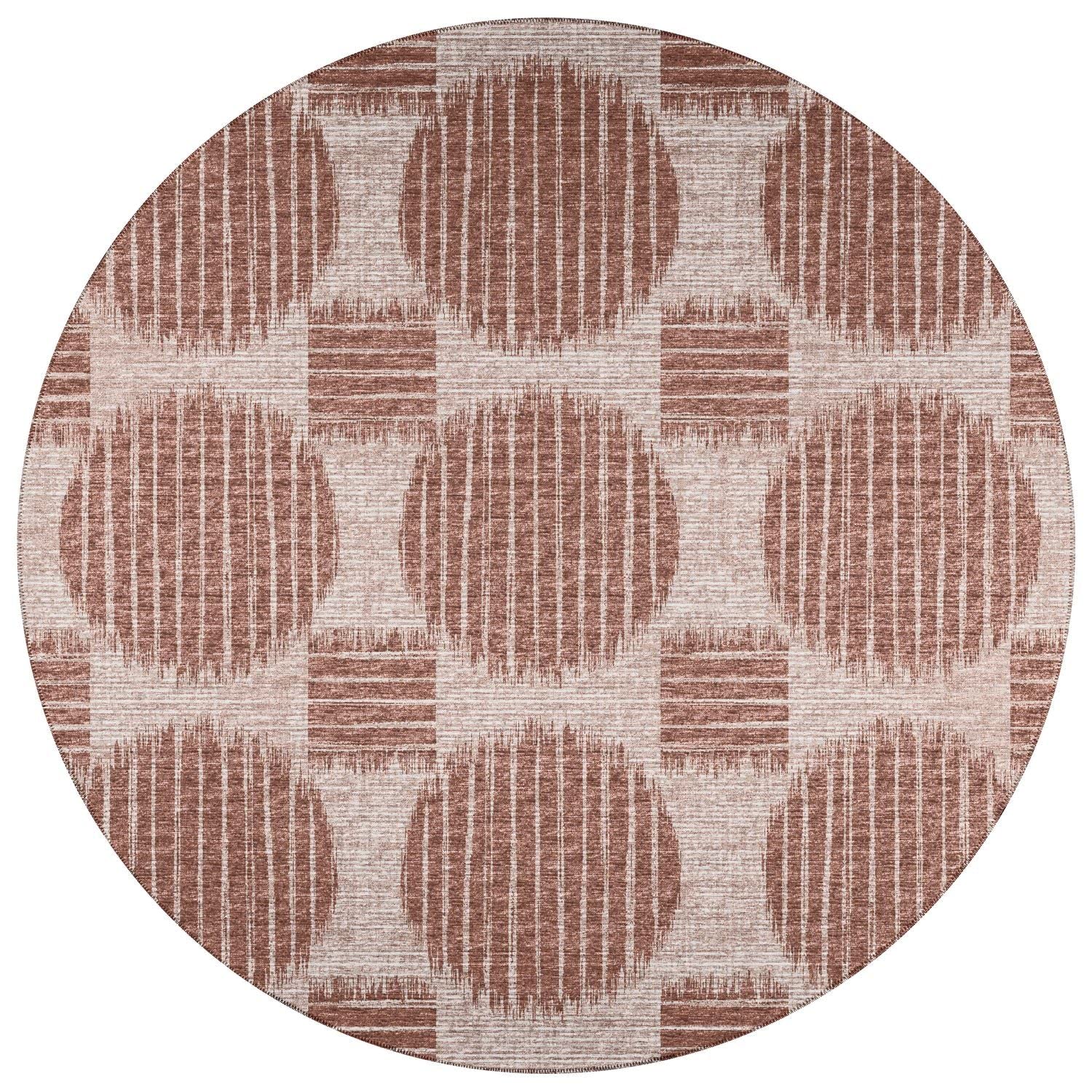 Sedona Sn13 Brown Contemporary Rug Round 8' X 8'