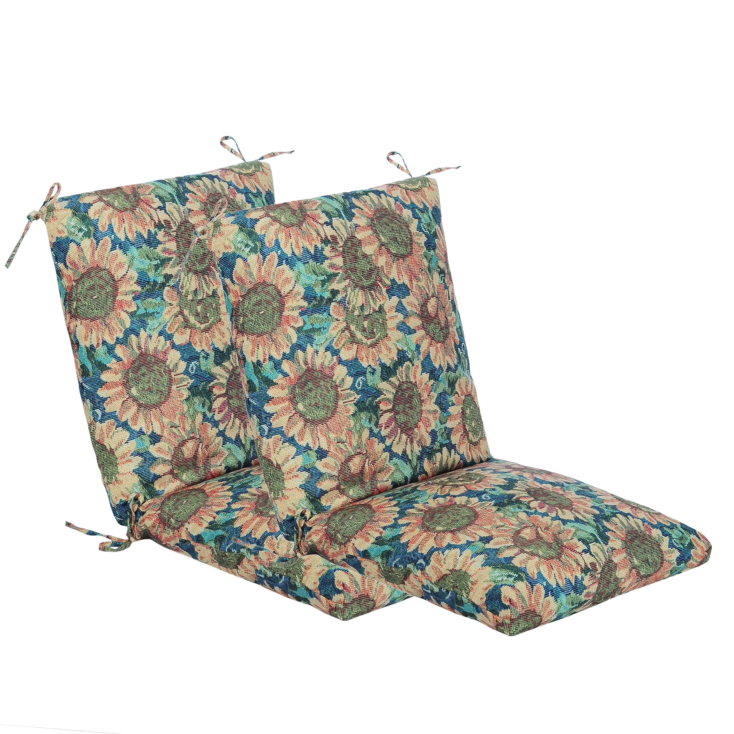 Makimoo Set Of 2 Outdoor Dining Chair Cushions, Patio Seating Cushions, 38X18X4.5 Inch, For Garden Patio Furniture (Sunflower)