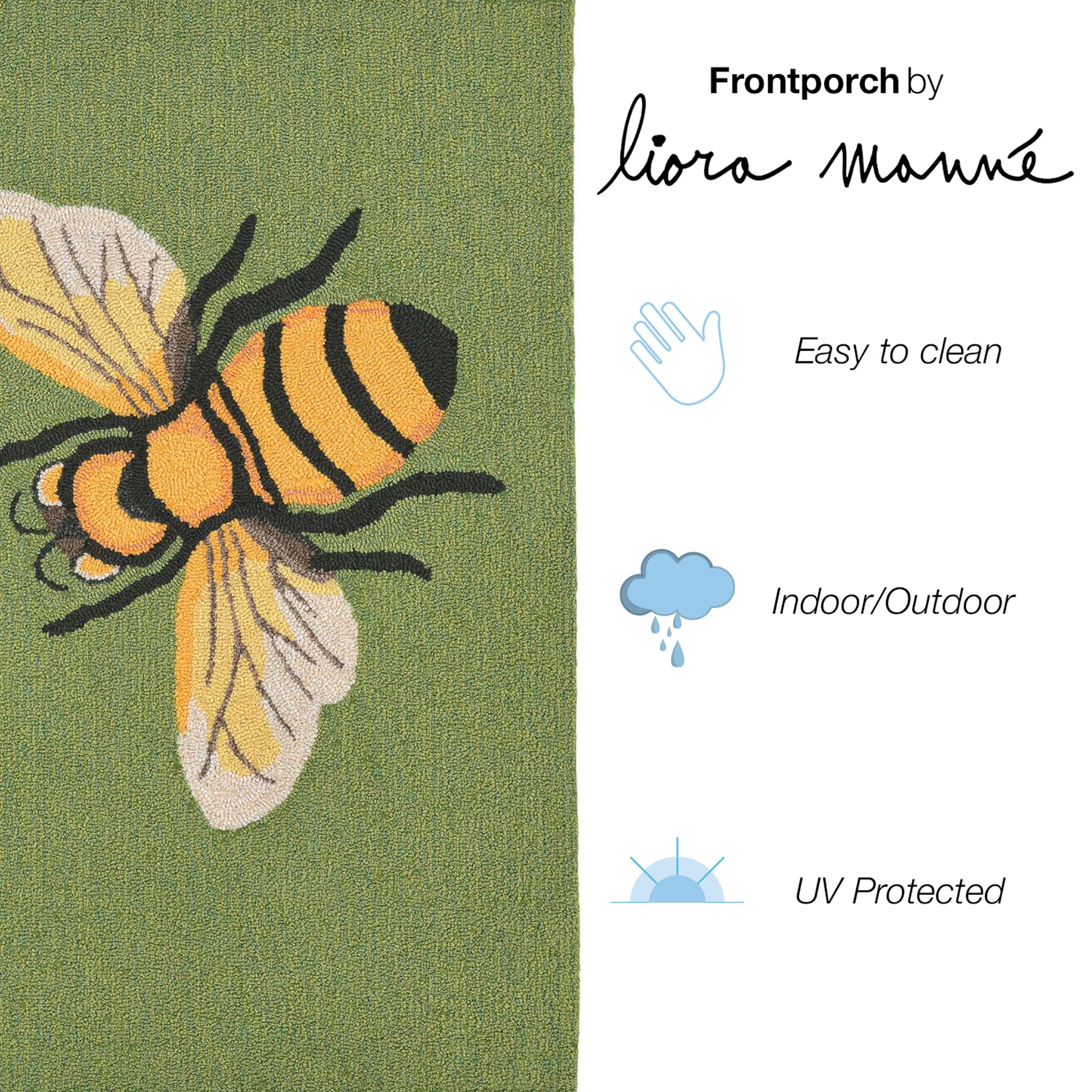 Liora Manne Frontporch Bee Indoor/Outdoor Rug, 2 Ft X 3 Ft