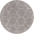 Unique Loom Trellis Frieze Collection Area Rug - Geometric (5 1 Round Light Gray/Ivory)