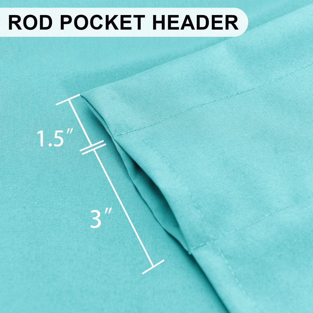 Dwcn Kitchen Valance For Windows, Aqua Valance Solid Short Topper, Bathroom/Basement Curtain Valance - 1 Panel, 52 X 18 Inch, Aq