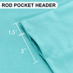 Dwcn Kitchen Valance For Windows, Aqua Valance Solid Short Topper, Bathroom/Basement Curtain Valance - 1 Panel, 52 X 18 Inch, Aq
