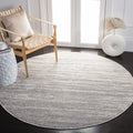 SAFAVIEH Adirondack Collection Area Rug - 12 Round, Ivory & Silver, Modern Ombre Design, Non-Shedding & Easy Care, Ideal for Hi