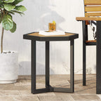 Christopher Knight Home End Table, Black Metal + Teak