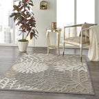 Nourison Aloha Indoor/Outdoor Area Rug 6' X 9', Natural, Rectangular, 0.25' Thick, Easy-Cleaning Non Shedding Bed Room Living Room Dining Room Deck Backyard Patio