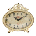 Creative Co-Op Distressed Pewter Mantel Clock, Cream