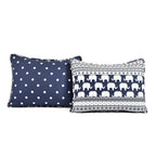 Lush Decor Elephant Stripe 4 Piece Quilt Set, Twin, Navy