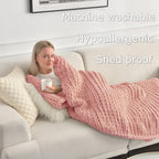 Maetoow Tighter Version Chenille Chunky Knit Blanket Throw 40  50 Inch, Handmade Warm & Cozy Blanket Couch, Bed, Home Decor, Sof