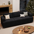 Fiona s magic 3 Seater Corduroy Couch for Living Room, 89    Black Cloud Sofa, Deep Seat Floor Couch for Bedroom, Futon Modern 