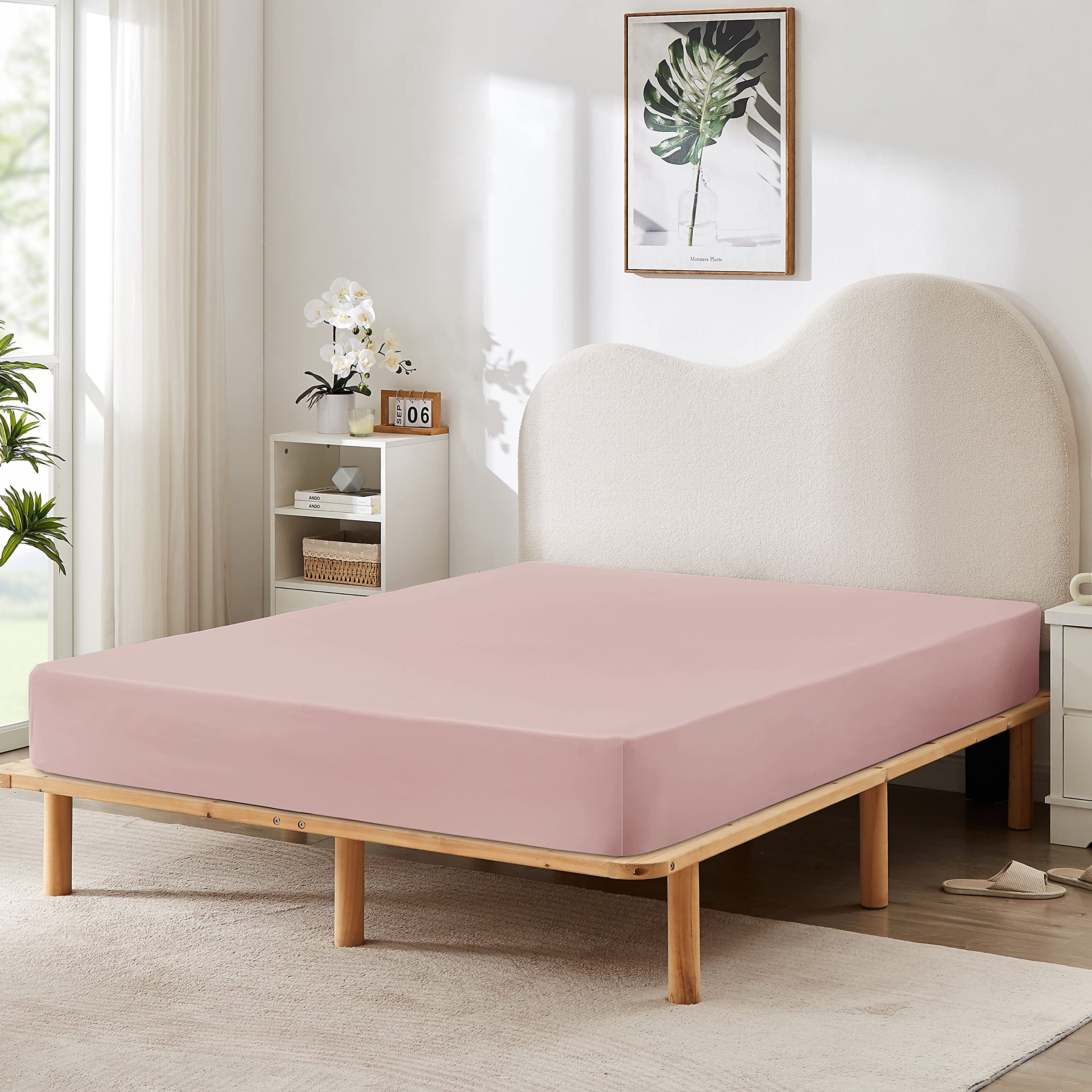 Hbhlfz Twin Xl Fitted Sheet Only, Soft Breathable Bottom Sheet - 39'X80' Deep Pockets Twin Xl Size Fitted Sheet - All Around S