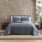 Eddie Bauer - King Quilt Set, Reversible Bedding With Matching Shams, Lightweight Home Decor For All Seasons (Hidden Lake Blue,
