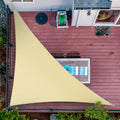 Shademart 10' X 10' X 14.1' Beige Right Triangle Sun Shade Sail Upf50 Canopy Fabric Cloth Screen, Water Air Permeable & Uv Block