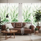 Ambesonne Eucalyptus Window Curtains Pack Of 2, Art Dreamy Leaves Huddle On Plain Backdrop Minimalist Urban Jungle Boho, Lightwe