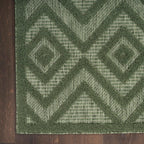 Nourison Versatile Indoor/Outdoor Green 5' X 7' Area Rug, Easy Cleaning, Non Shedding, Bed Room, Living Room, Dining Room, Backyard, Deck, Patio (5X7)