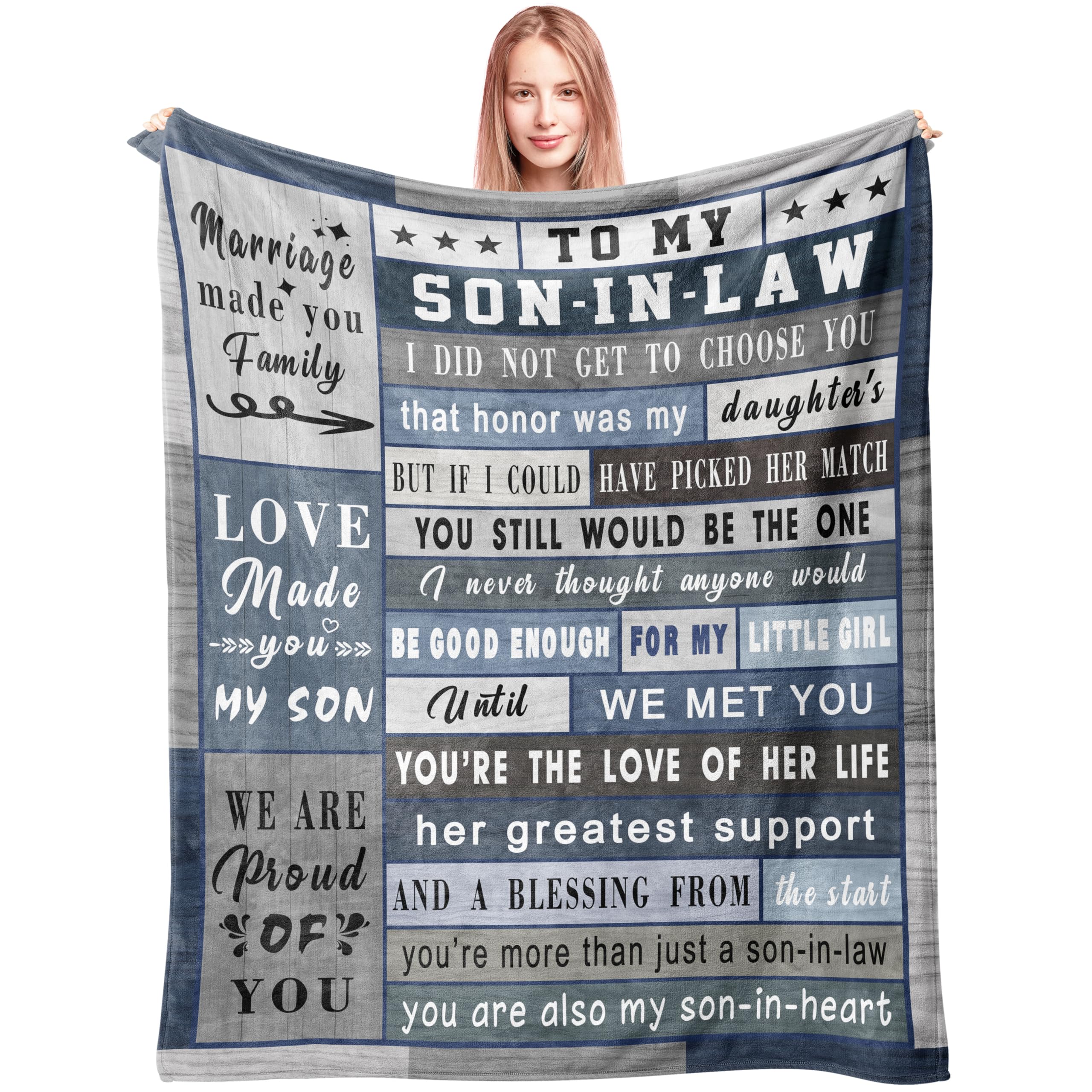 Spwasplo Son In Law Gifts Blanket - Son In Law Gifts From Mother In Law - Son In Law Christmas Birthday Gift Ideas - Gifts For S