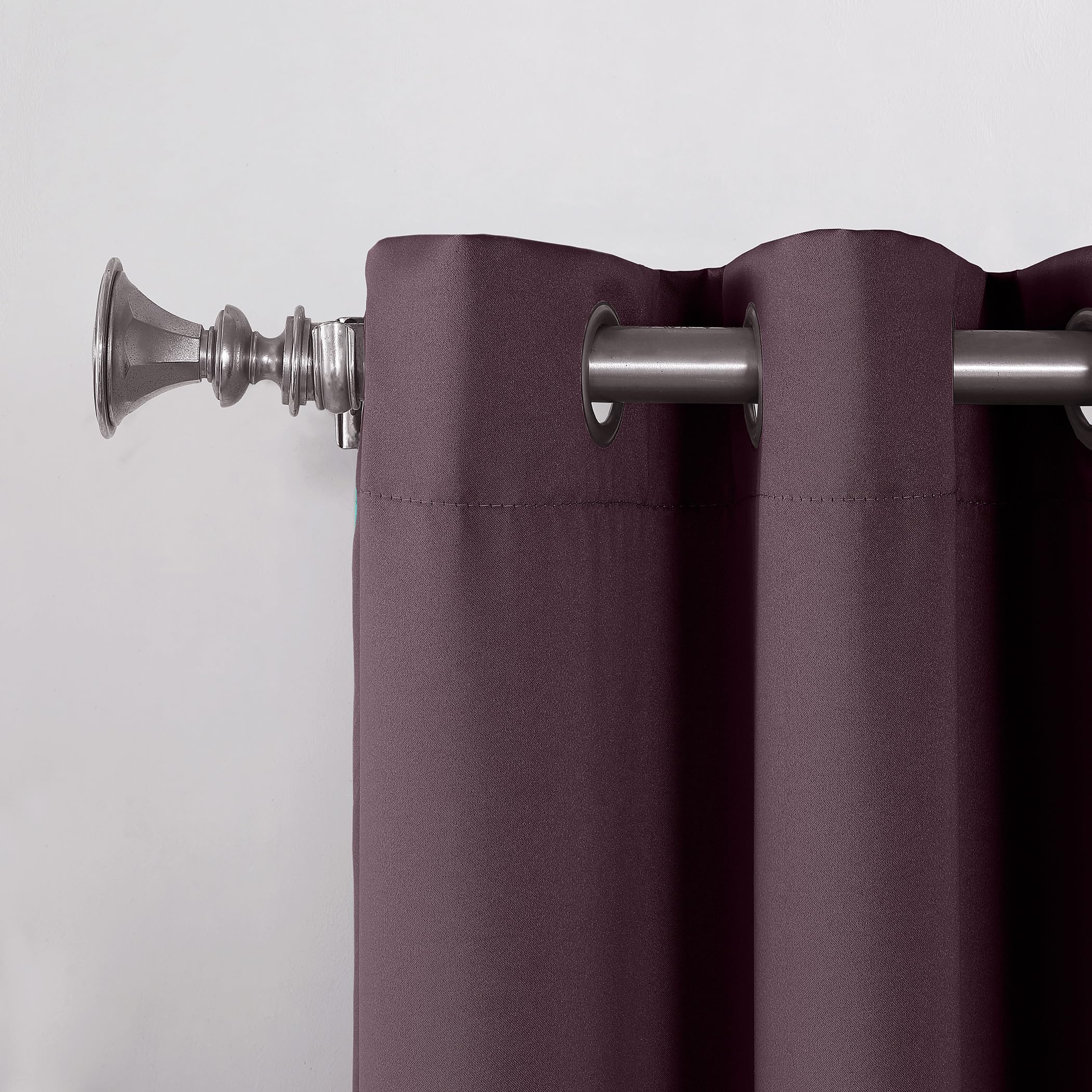 Sun Zero Barrow 2-Pack Energy Saving Grommet Curtain Panel Pair, 54'' X 108, Plum Purple