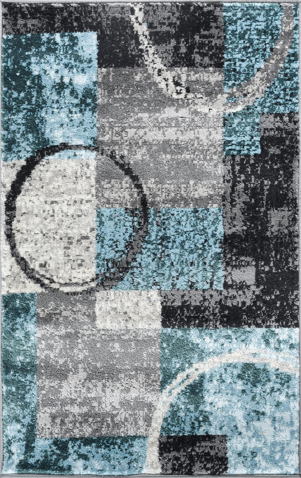 Rugshop Contemporary Abstract Circle Design Soft Area Rug 2'7'' X 4' Gray