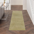 Nourison Essentials Indoor/Outdoor Green Gold 2'2' X 7'6 Area Rug, Easy Cleaning, Non Shedding, Bed Room, Living Room, Dining Room, Backyard, Deck, Patio (2X8)