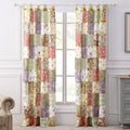 Greenland Home Blooming Prairie Authentic Patchwork Curtain Panel Set, 84 X 84 Inches, Includes Two (2) 42 W X 84 L Panels