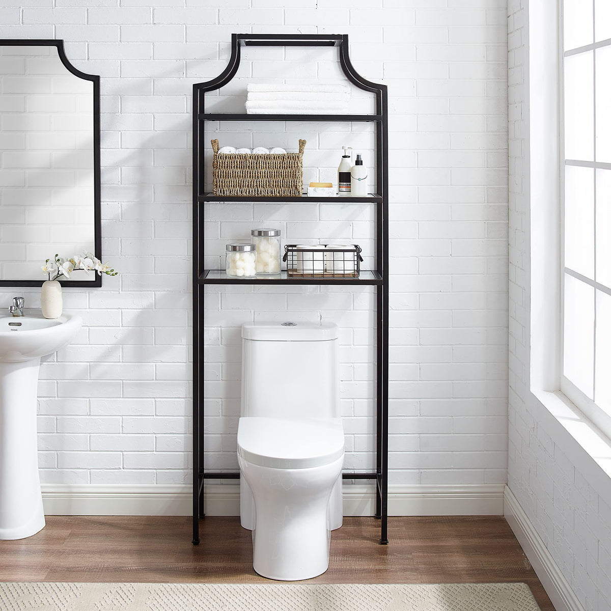 Crosley Furniture Aimee Over The Toilet Storage And Bathroom Organizer With Shelves, Oil Rubbed Bronze
