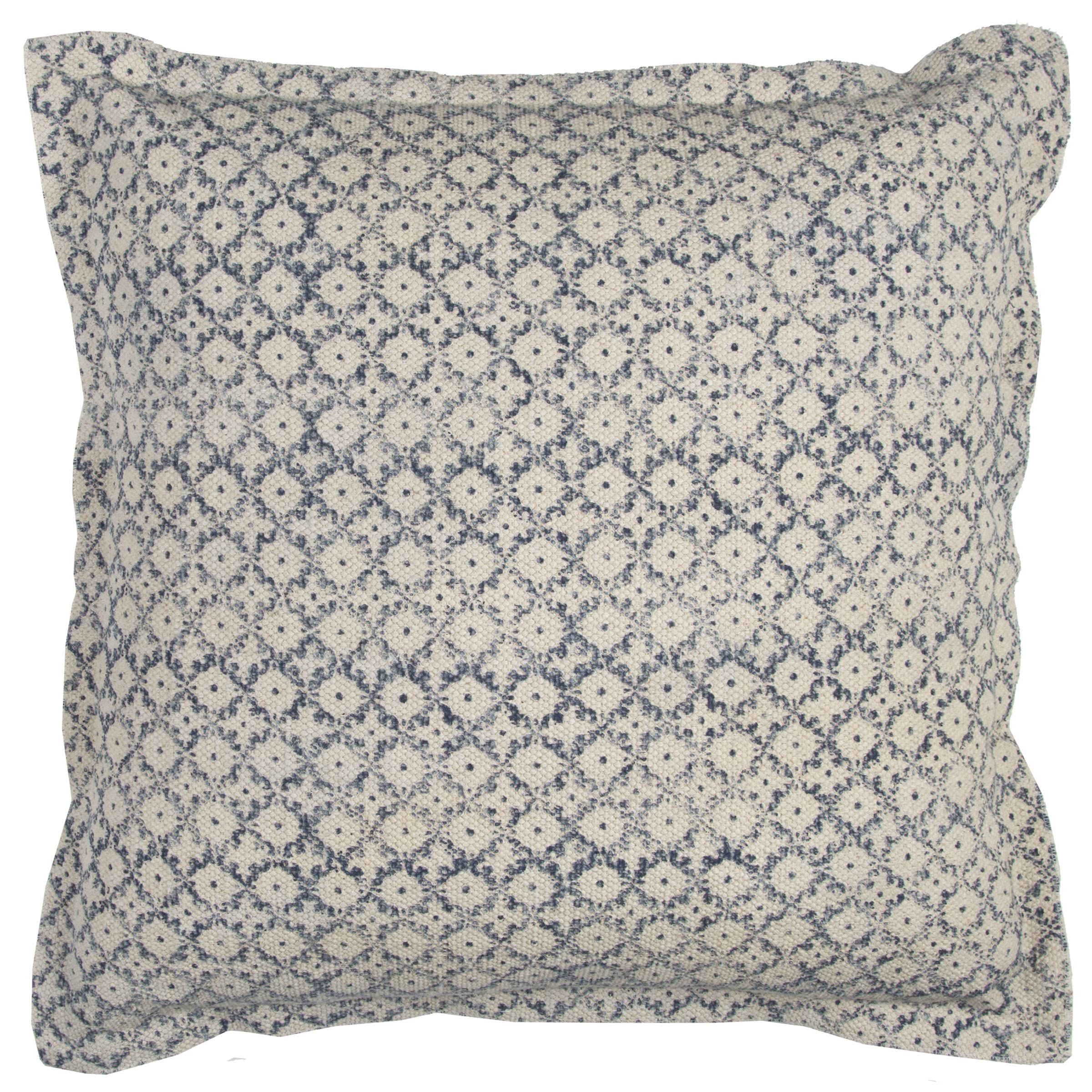 Rizzy Home | T12239 | 22"x22" Blue/Neutral/White Decorative Pillow | Cover Only