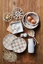 Mud Pie White Terracotta Bowls, Small 3 1/2'' X 10'' Dia