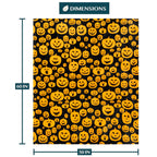 Pavilia Halloween Throw Blanket For Couch | Orange Pumpkin Fall Fleece Blanket | Soft, Plush, Warm Black Fall Cabin Throw, 60X80