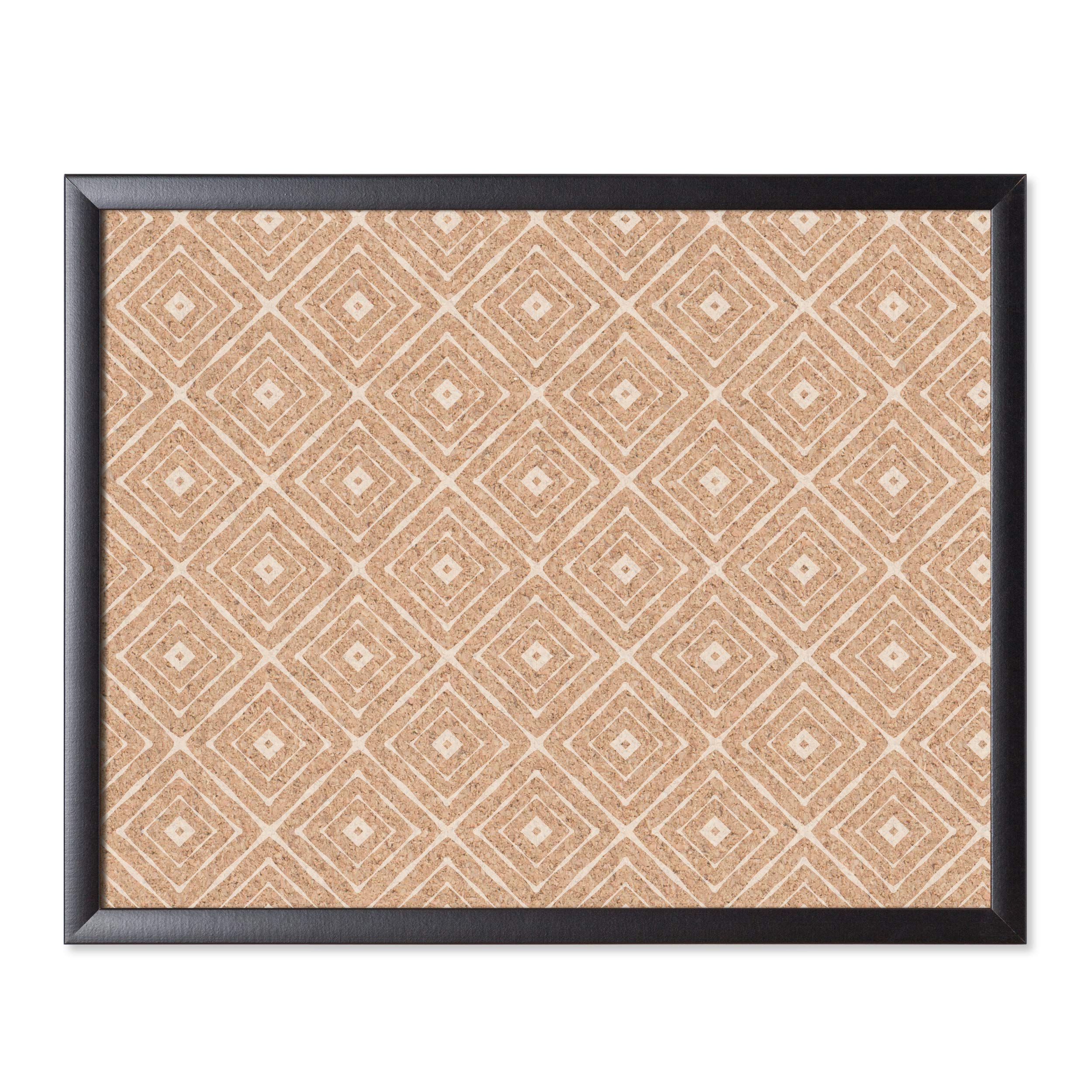 U Brands Fashion Cork Bulletin Board, 20 X 16 Inches, Black Wood Frame