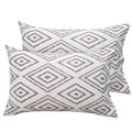 Huesland By Ahmedabad Cotton 144 Tc Cotton Pillow Takiya Cover Set Of 2  Taupe & White
