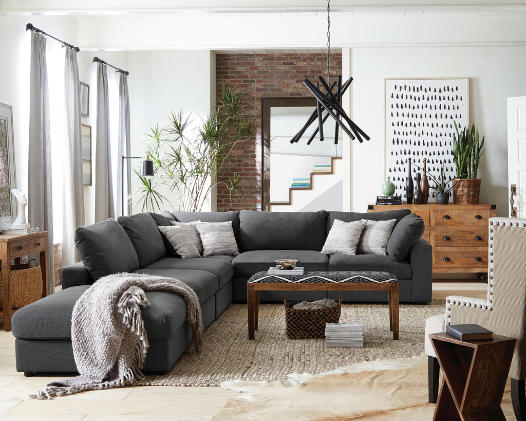 Coaster Serene 6-Piece Modern Fabric Upholstered Sectional in Gray