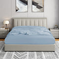 Cathay Home Queen Fitted Sheet - Double Brushed Ultra Soft – Wrinkle & Fade Resistant - 14' Standard Pocket Fitted Sheet Only - Good Fit For 12'-16' Deep Mattress (Queen, Blue Fog)