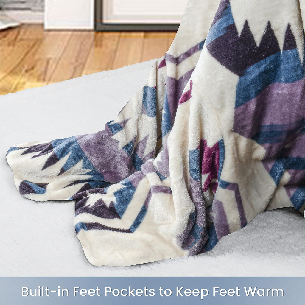 Catalonia Wearable Fleece Blanket With Sleeves And Foot Pockets For Adult Women Men, Micro Plush Comfy Wrap Sleeved Throw Blanke