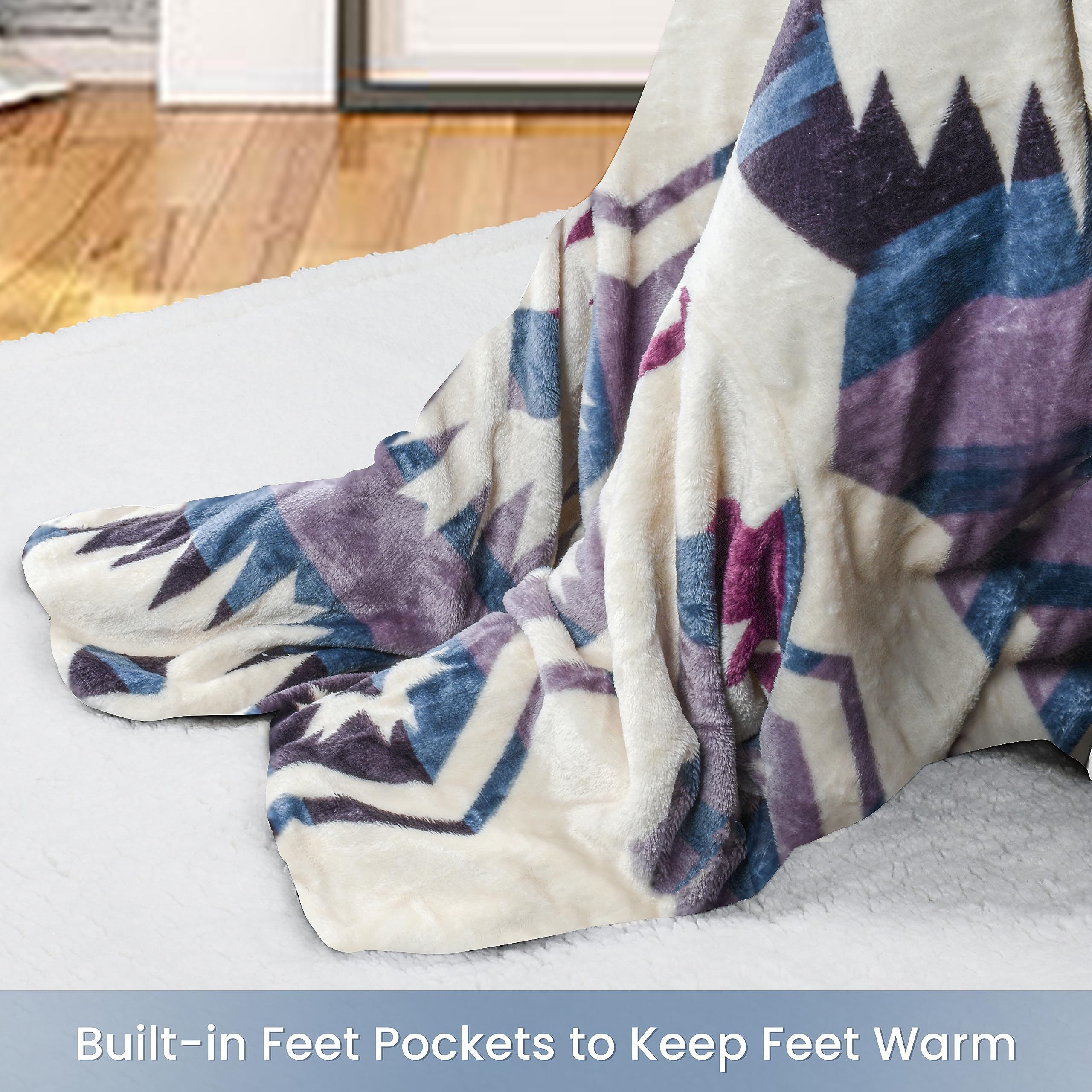 Catalonia Wearable Fleece Blanket With Sleeves And Foot Pockets For Adult Women Men, Micro Plush Comfy Wrap Sleeved Throw Blanke