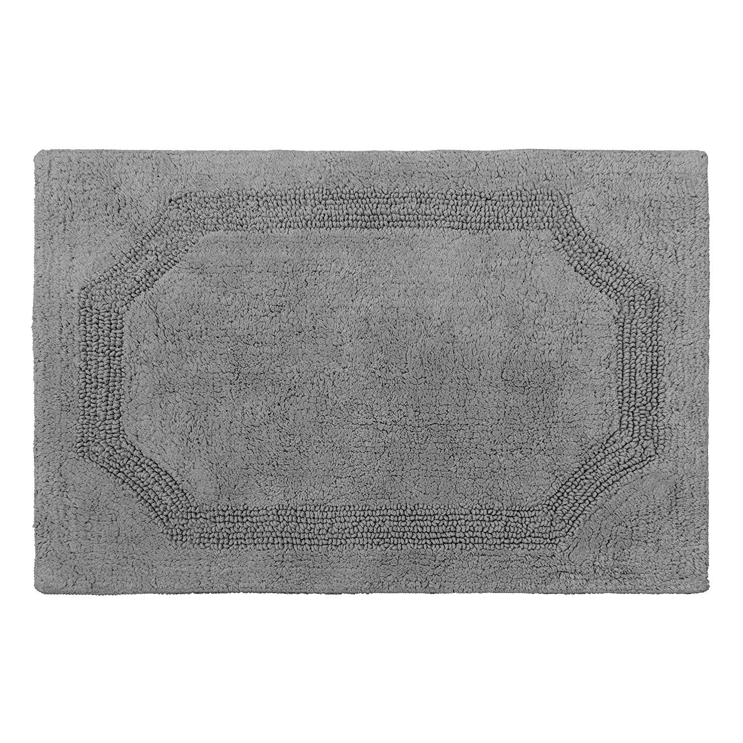 Laura Ashley Reversible Cotton 21 x 34 in. Bath Mat, Charcoal