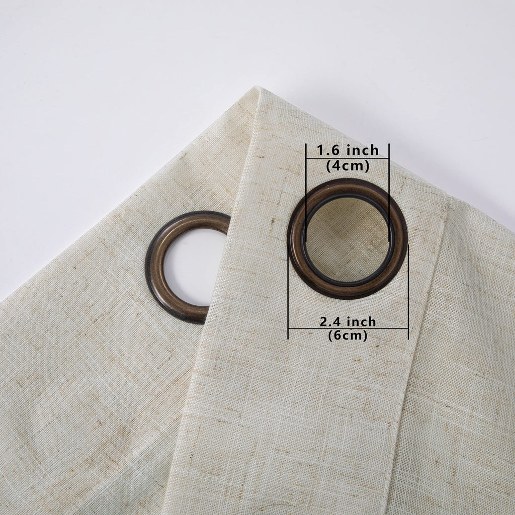 Linen Bronze Grommet Linen Blend Sheer Curtains 52X72 Inches Long